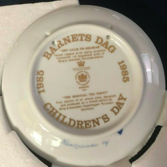Antique Children's Day Plate by Bing & Grondahl "The Magical Tea Party" 1985 NEW - Picture 3 of 3